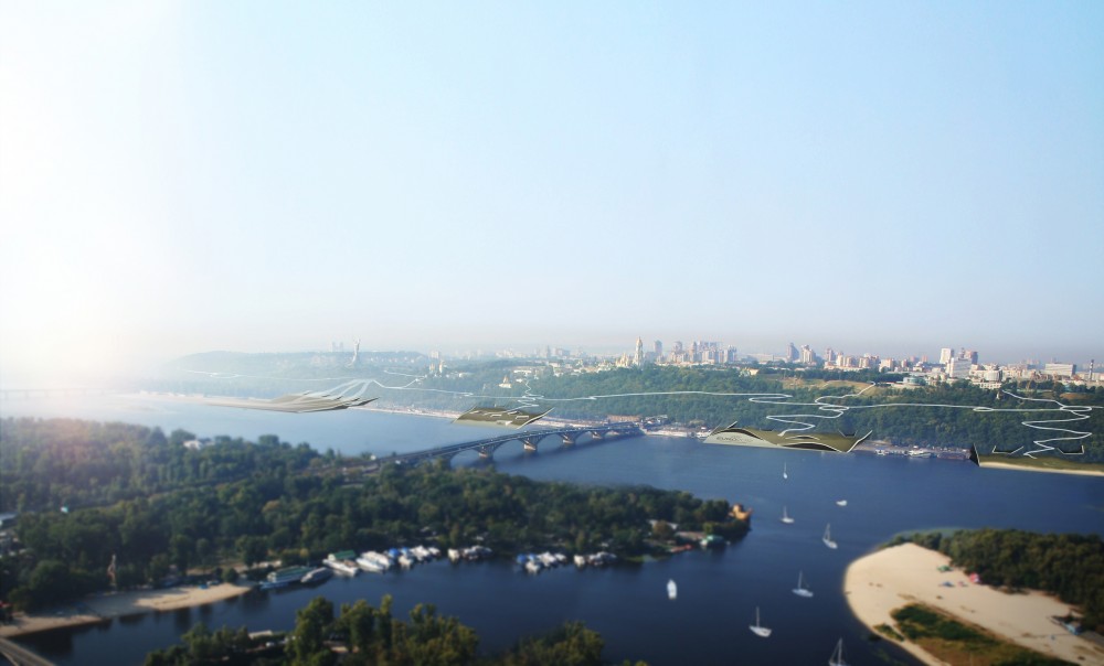 Kijev új látképe, az átalakított Dnyeper-parttal